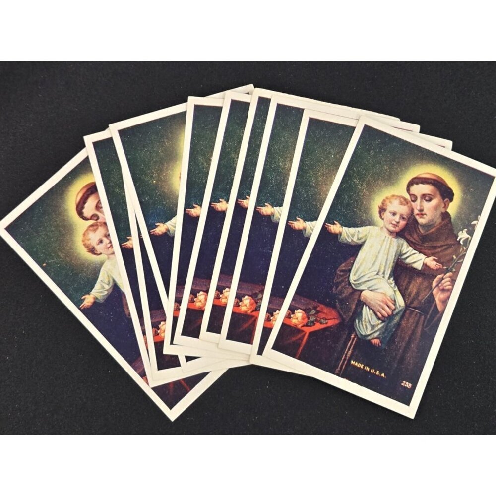 St Anthony Vintage Holy Cards Lot 10pc Made in USA